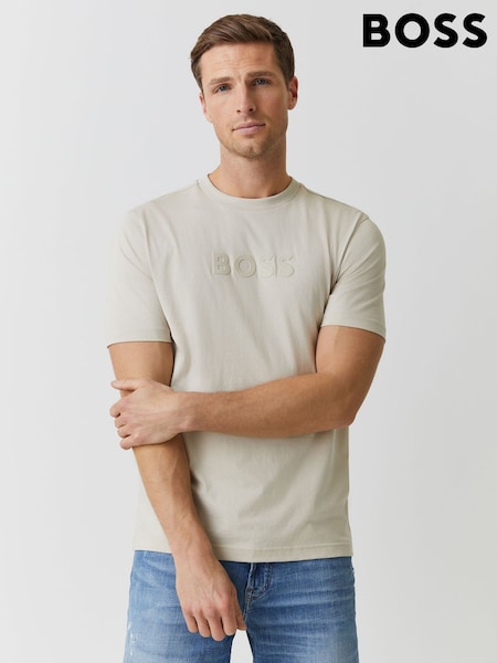 BOSS Cream Logo Regular-Fit Active T-Shirt (H97842) | £59