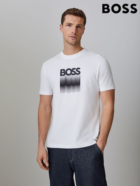 BOSS White Graphic Regular-Fit T-Shirt (H97880) | £69