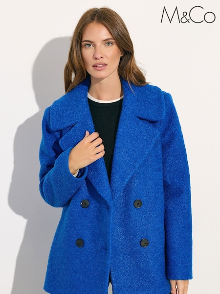 M&Co Blue Boucle Peacoat (H97990) | £70