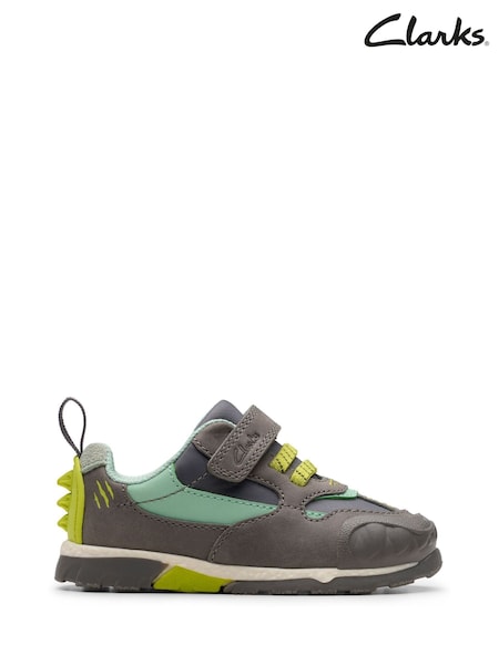 Clarks Grey Steggy2 Park Toddler Shoes (H98137) | £44
