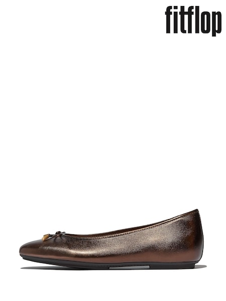 FitFlop Delicato Ballet Brown Shoes (H98173) | £80