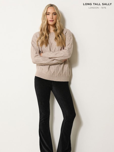 Long Tall Sally Black Cord Kickflare Leggings (H98221) | £30