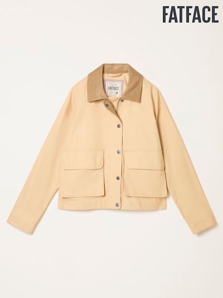 FatFace Harriet Stone Crop Wax Jacket (H98364) | £89