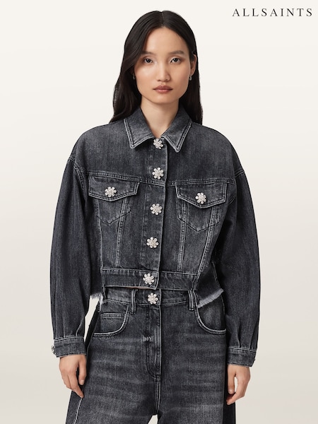 AllSaints Black Beth Denim Jacket (H98468) | £189