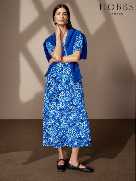 Hobbs Blue Sidonie Dress (H98691) | £149
