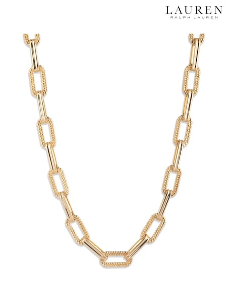 Lauren Ralph Lauren Gold Herringbone Flex Necklace (H98704) | £125