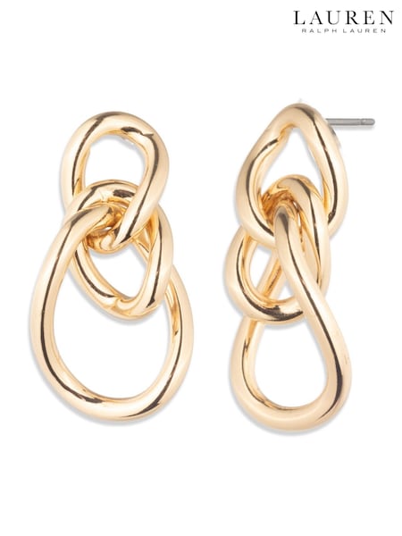 Lauren Ralph Lauren Gold Tone Open Link Drop Earrings (H98706) | £60