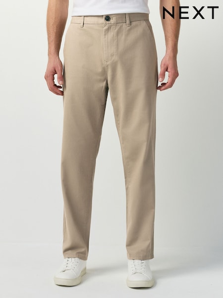 Stone Straight Fit 100% Cotton Chino Trousers (H98713) | £20