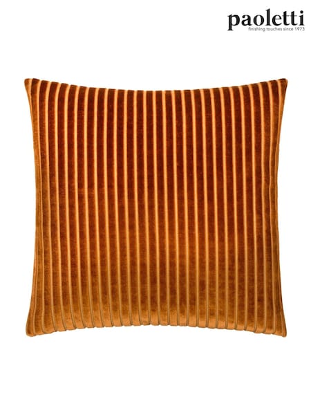 Paoletti Brick Savoy Stripe Velvet Cushion (H99171) | £20