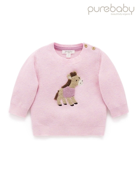Purebaby Pink On The Farm Jumper (H99242) | £35