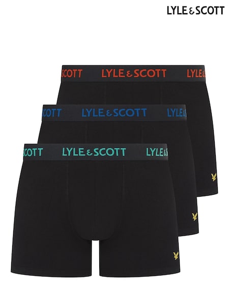 Black Chrome Lyle & Scott Underwear Trunks 3 Pack (H99256) | £31