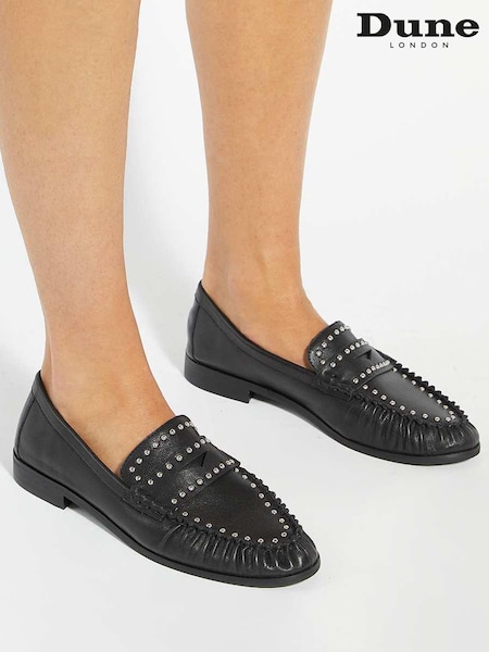 Dune London Black Gazillion Studded Loafers (H99301) | £99