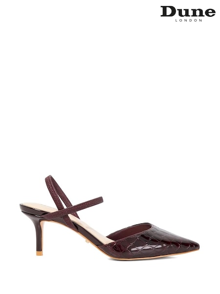 Dune London Red Classical Elasticated Open Court Shoes (H99346) | £79