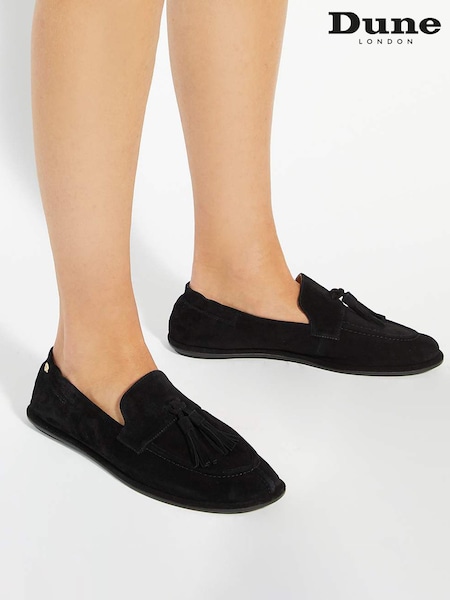 Dune London Black Grounding Round Toe Tassle Loafers (H99348) | £89