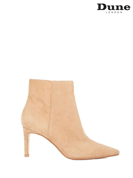Dune London Brown Obsessively Mid Set Back Point Heel Boots (H99354) | £129
