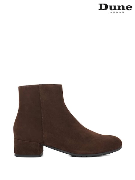Dune London Brown Wide Fit Pippie Smart Low Boots (H99359) | £120