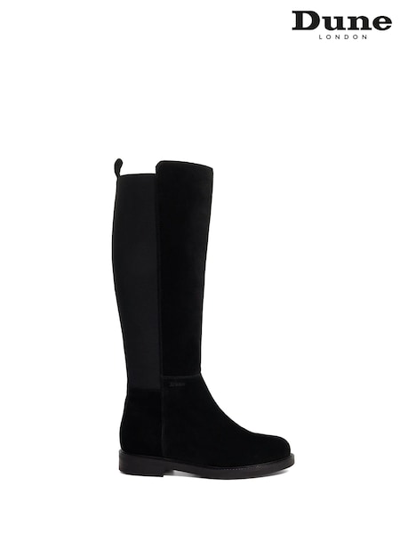 Dune London Black Tallo 50/50 High Leg Boots (H99362) | £189