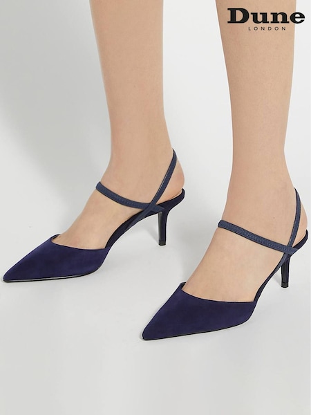 Dune London Blue Wide Fit Classical Elasticated Open Court Shoes (H99363) | £79