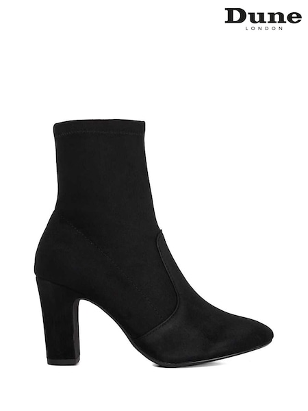 Dune London Black Wide Fit Optilly Block Heel Sock Boots (H99364) | £129