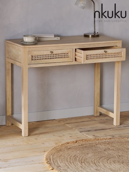 Nkuku Natural Kanz Mango Wood Writing Desk (H99530) | £750