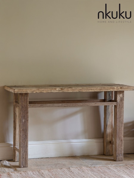 Nkuku Natural Ibo Reclaimed Wood Console Table (H99549) | £595