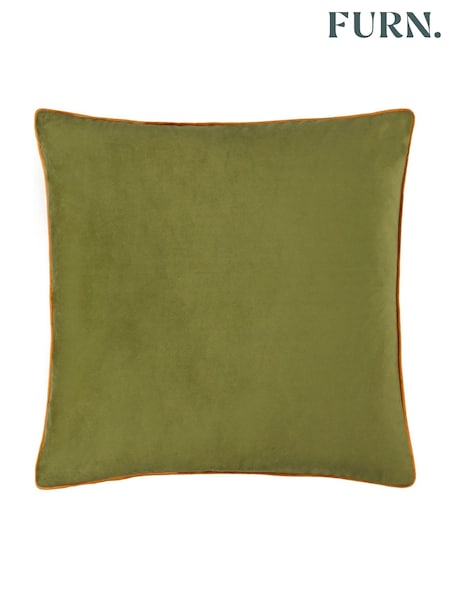 Furn Olive Ginger Meridian Velvet Cushion (H99561) | £15