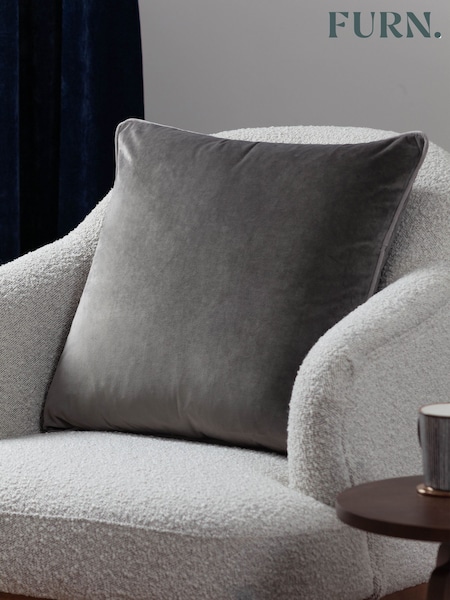 Furn Charcoal Dove Meridian Velvet Cushion (H99576) | £15