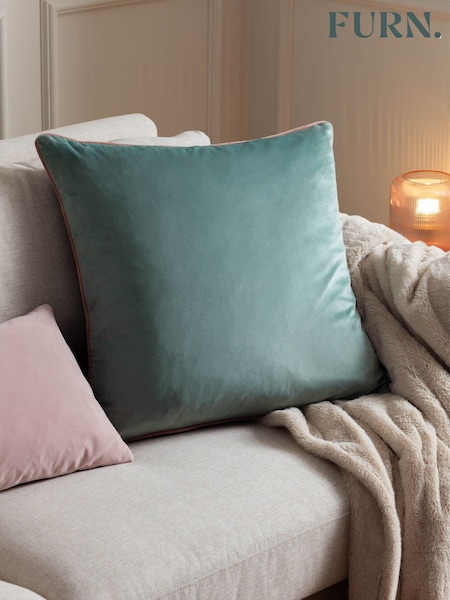 Furn Mineral Blush Meridian Velvet Cushion (H99579) | £15
