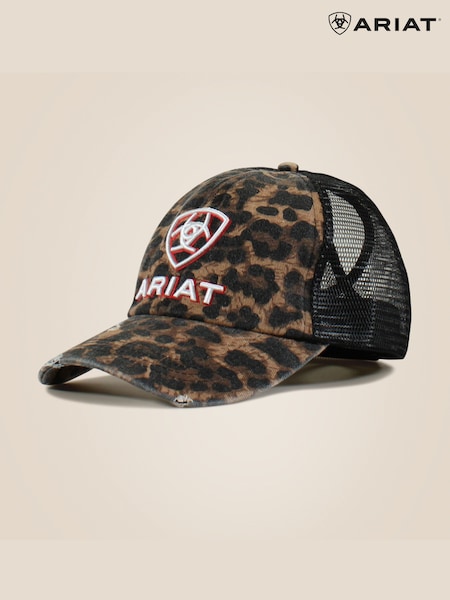 Ariat Embossed Logo Cheetah Print Black Cap (H99696) | £30