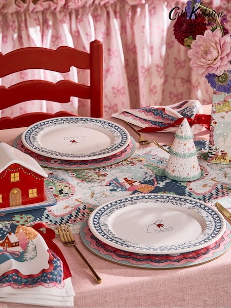 Cath Kidston Multi Christmas Polar Bear Print Dinner Plates (H99845) | £14