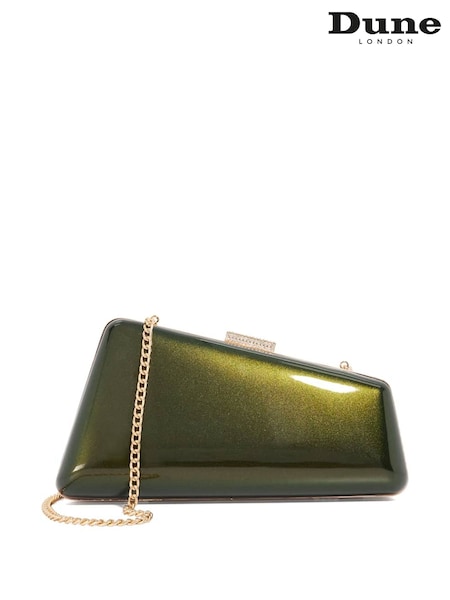 Dune London Green Balancing Asymmetric Angular Clutch Bag (H99864) | £99