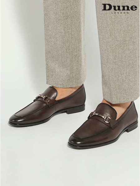Dune London Brown Seymore Flex Sole Trim Loafers (H99910) | £119