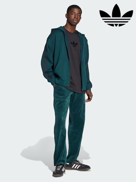 adidas Originals Green Adicolor Oversize Full-Zip Hoodie (H99949) | £60