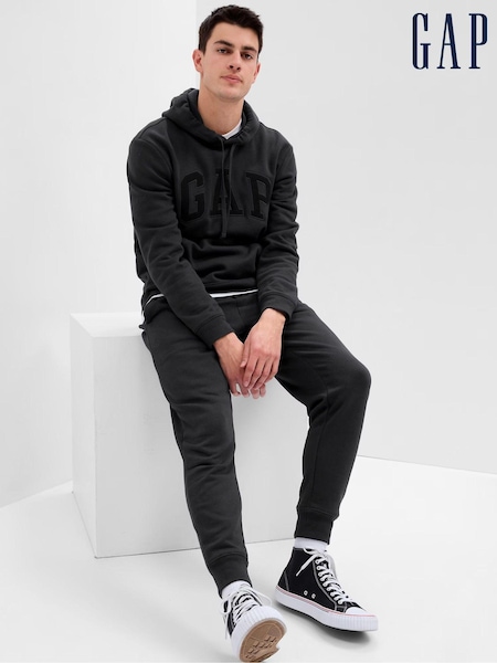 Gap Black Logo Fleece-Lined Slim Fit Joggers (K14783) | £30