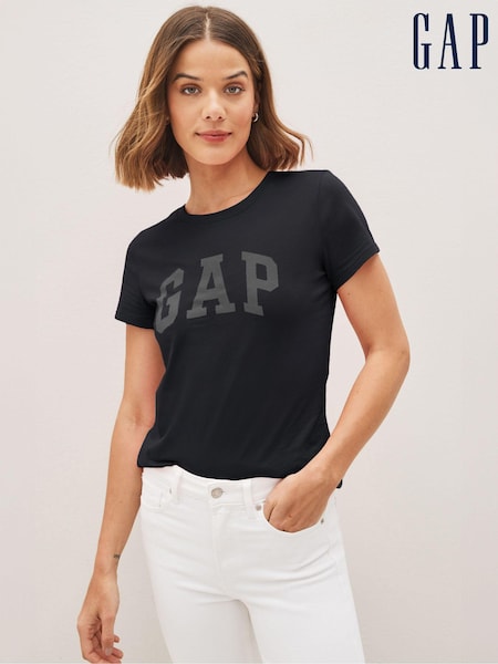 Gap Black Logo Short Sleeve Crew Neck T-Shirt (K19626) | £9