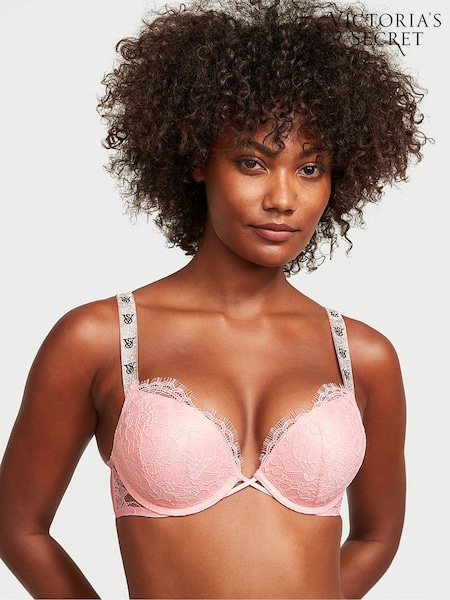 Victoria's Secret Pretty Blossom Pink Add 2 Cups Push Up Shine Strap Bra (K22624) | £59