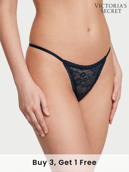 Victoria's Secret Noir Navy Blue Thong Knickers (K22780) | £9