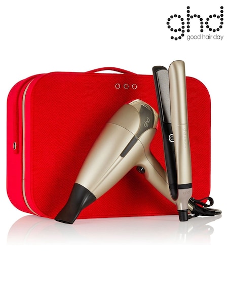 ghd Platinum+ & Helios Limited Edition - Hair Straightener & Hair Dryer in Champagne Gold (K24829) | £419