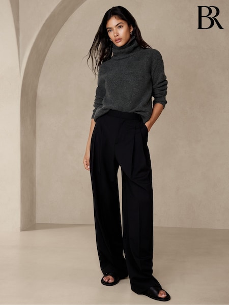 Banana Republic Grey Chiara Cashmere Turtleneck Jumper (K29402) | £215