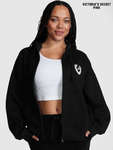 Victoria's Secret PINK Pure Black Zip Up Hoodie (K30805) | £45