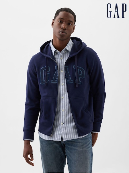 Gap Navy Blue Logo Zip Up Hoodie (K30888) | £35 - £40