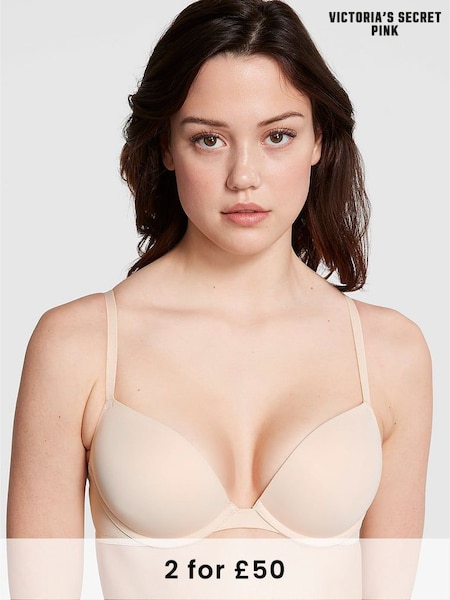 Victoria's Secret PINK Nude Marzipan Super Push Up Bra (K30911) | £29
