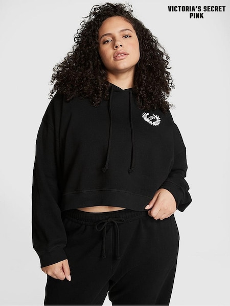 Victoria's Secret PINK Pure Black Cropped Hoodie (K30934) | £39