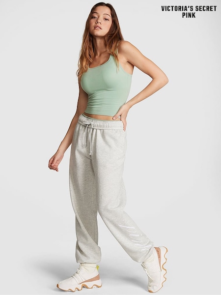 Victoria's Secret PINK Heather Stone Grey Fleece Joggers (K30936) | £39