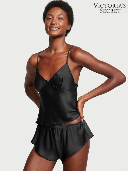 Victoria's Secret Black Satin Open Back Cami Set (K32199) | £59