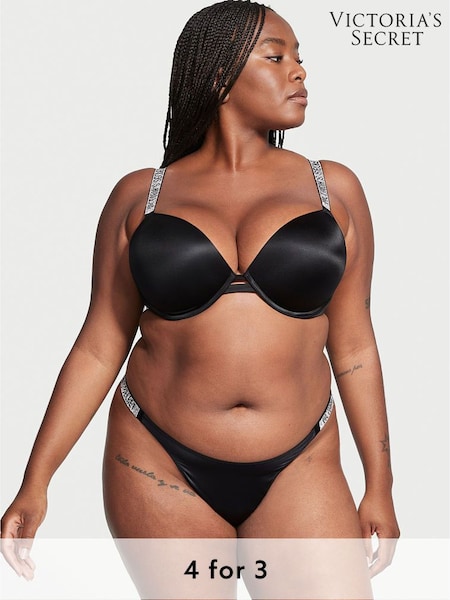 Victoria's Secret Black Thong Shine Strap Knickers (K33448) | £20