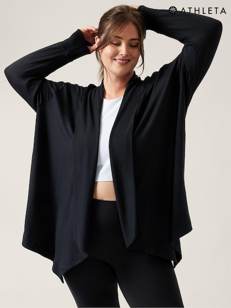 Athleta Black Pranayama Restore Long Wrap Cardigan (K41910) | £80