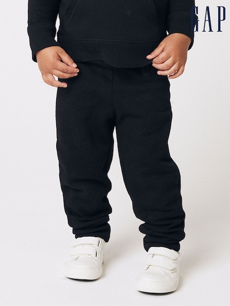 Gap Black Logo Pull On Fleece-Lined Joggers (Newborn-5yrs) (K44673) | £15