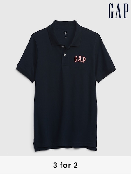 Gap Navy Blue Logo Short Sleeve Polo Shirt (4-13yrs) (K45040) | £12