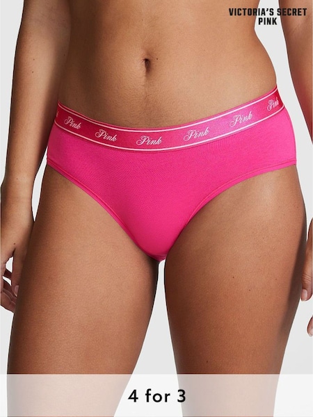 Victoria's Secret PINK Enchanted Pink Cotton Logo Hipster Knickers (K45499) | £9
